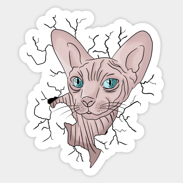 Sphynx Cat lover, funny ,kawai,cute Sticker by fall in love on_ink